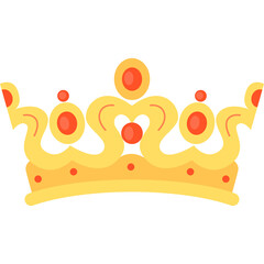 Golden Crown With Red Jewels Isolated On White Background A Symbol Of Royalty Power And Success