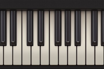 A seamless top view of realistic piano keys