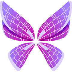 Fairy Wings With Purple And Pink Gradients On A White Background With A Transparent Overlay