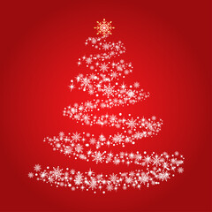 Sparkling Christmas Background Snowflakes Christmas Tree