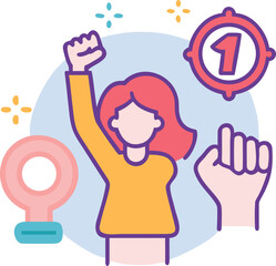 man and woman with social network icon