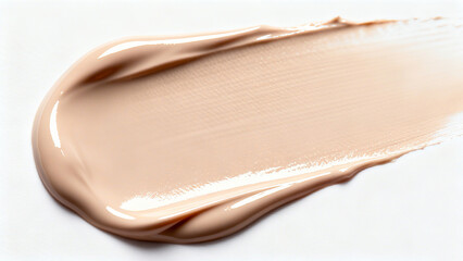 Luxurious creamy cosmetic texture applied on a white background