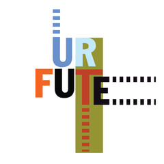 Colorful typographic design featuring FUTURE T SHIRT DESIGN