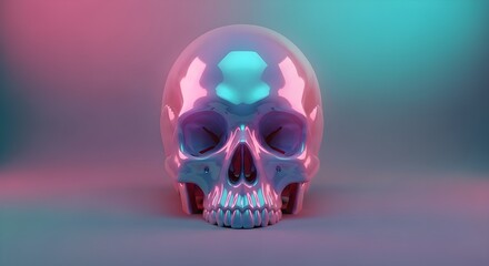 Fototapeta premium Realistic Human Skull on Dark Wooden Table in Gothic Medieval Style RoomAnatomy Study, Spooky Halloween Decor, Death and Mortality Concept