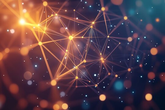 Geometric lines and dots forming a simple abstract circuit pattern as a vector design illustrating technological networks