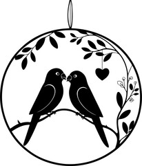 love birds circle vector
