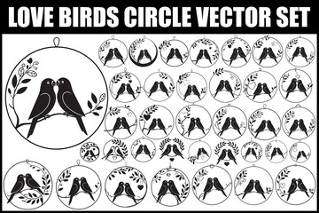 love birds circle vector