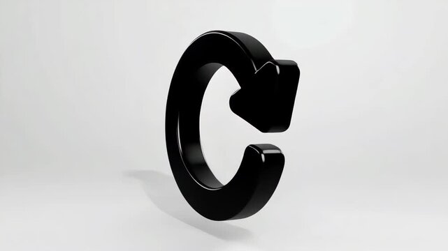 &ldquo;3D Black Arrow Loop Video | Minimalist Glossy Arrow Animation on Light Gray Background | Sleek Circular Motion&rdquo;