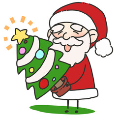クリスマスツリーとサンタクロース