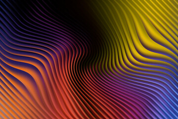 Abstract background with wavy lines and a dark gradient center, colorful design