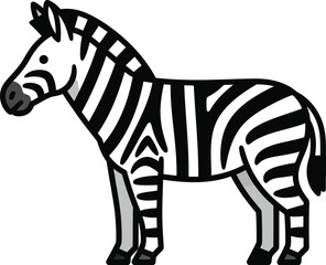 Striking black and white zebra profile portrait for wildlife and safari themed designs isolated on transparent background