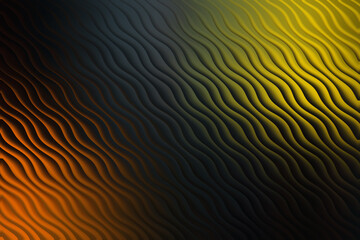 Abstract background with wavy lines in yellow, orange, and black gradient colors