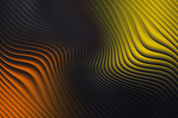 Abstract background with curved lines in yellow, orange, and black tones