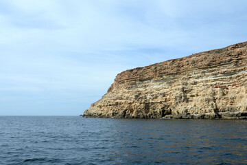 Steep Black Sea coast in Sevastopol
