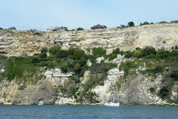 Steep Black Sea coast in Sevastopol