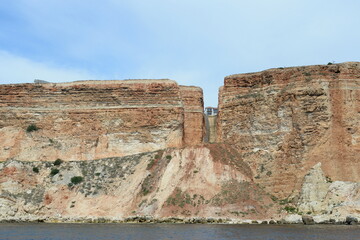 Steep Black Sea coast in Sevastopol
