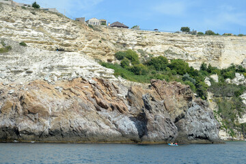 Steep Black Sea coast in Sevastopol