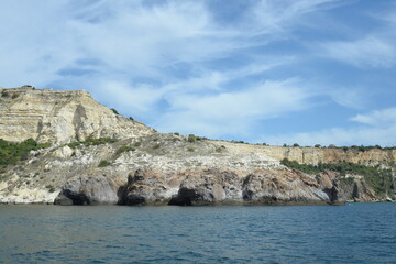 Steep Black Sea coast in Sevastopol