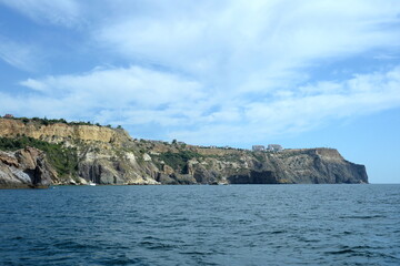 Steep Black Sea coast in Sevastopol