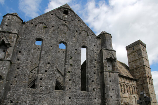 Ruins of Cormac's Cathedral at the Rock of Cashel in County Tipperary, Ireland
