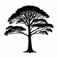 Obraz premium Tree Silhouette Extensive Canopy Branches Nature Landscape Design Art