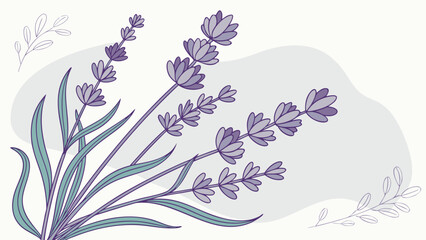 Delicate lavender sprigs artfully arranged with subtle organic shapes evoking natural beauty and serene elegance for design projects