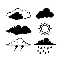 Weather icon collection  vector illustration isolated on white background