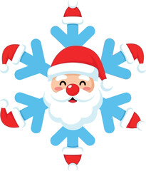 Joyful santa claus snowflake design festive christmas holiday celebration art isolated on transparent background