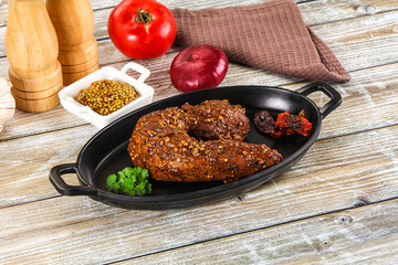 Baked pork tenderloin with mustard