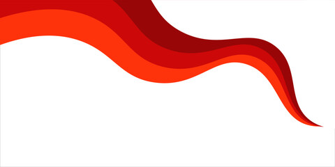 Vector red line background curve element with white space for text and message design, overlapping layers, vector