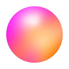 abstract colorful sphere, 3D ball pink, orange gradient bubble, button, PNG, transparent