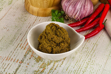 Yellow Thai spicy curry paste