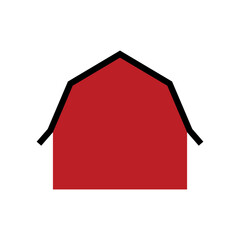 red barn icon. simple vector illustration of a traditional farm building symbolizing agriculture, livestock, and rural life
