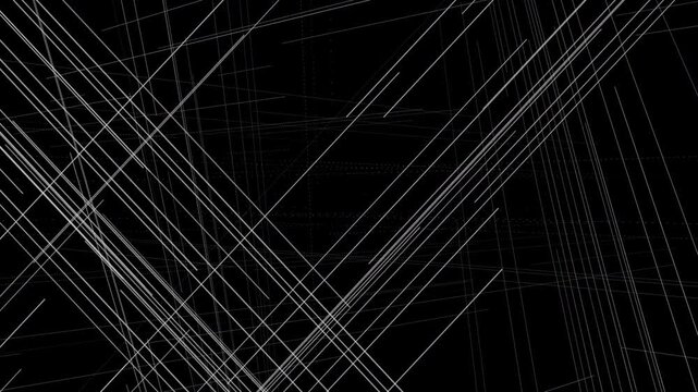 Moving diagonal white lines form dynamic chaotic grid intersections