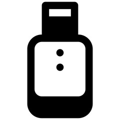 Cleanser. Outlined stroke vector icon with black-filled details.