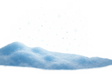 Snowdrift forming on ground with falling snow and sparkling snowflakes on a transparent background