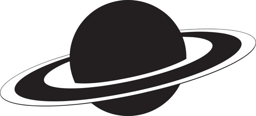 Saturn Vector Silhouette Planet Space Astronomy Celestial Sphere Ring Universe Galaxy Logo