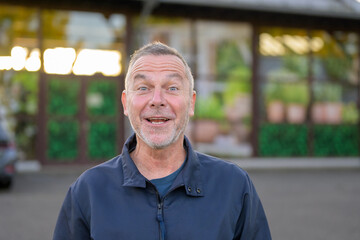 Surprised mature man facial expression