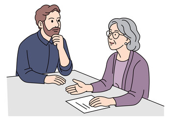 Manager and Employee Having One-on-One Meeting for Career Discussion and Workplace Communication