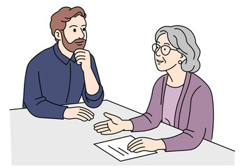 Manager and Employee Having One-on-One Meeting for Career Discussion and Workplace Communication