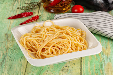 Italian pasta spaghetti with oil