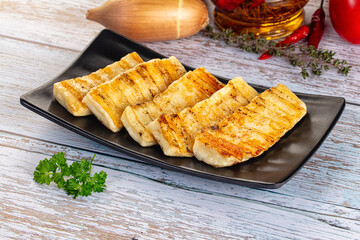 Greek traditional grilled halloumi cheese