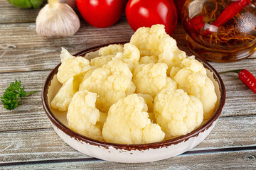 Vegan cuisine Steamed cauliflower cabbage