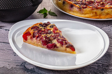 Crusty pie with fresh cherry