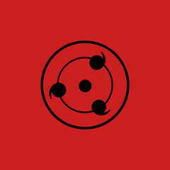 Mystic Crimson Eye with Three Tomoe Pattern