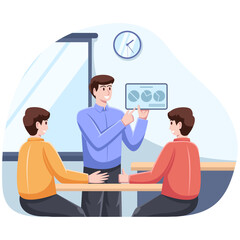 Employee Presenting the Team&rsquo;s Monthly Work Results