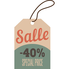Sale Tag Special Price Forty Percent Off Retail Label Isolated Transparent Background