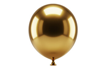 A perfectly spherical, polished metallic golden balloon, taut, suspended on transparent with shadow, studio lit macro shot, light distortion, luminous glow, luxurious purity