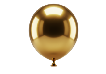 A perfectly spherical, polished metallic golden balloon, taut, suspended on transparent with shadow, studio lit macro shot, light distortion, luminous glow, luxurious purity