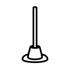 Minimalist Silhouette of a Plumbing Tool  Plunger Icon &ndash;